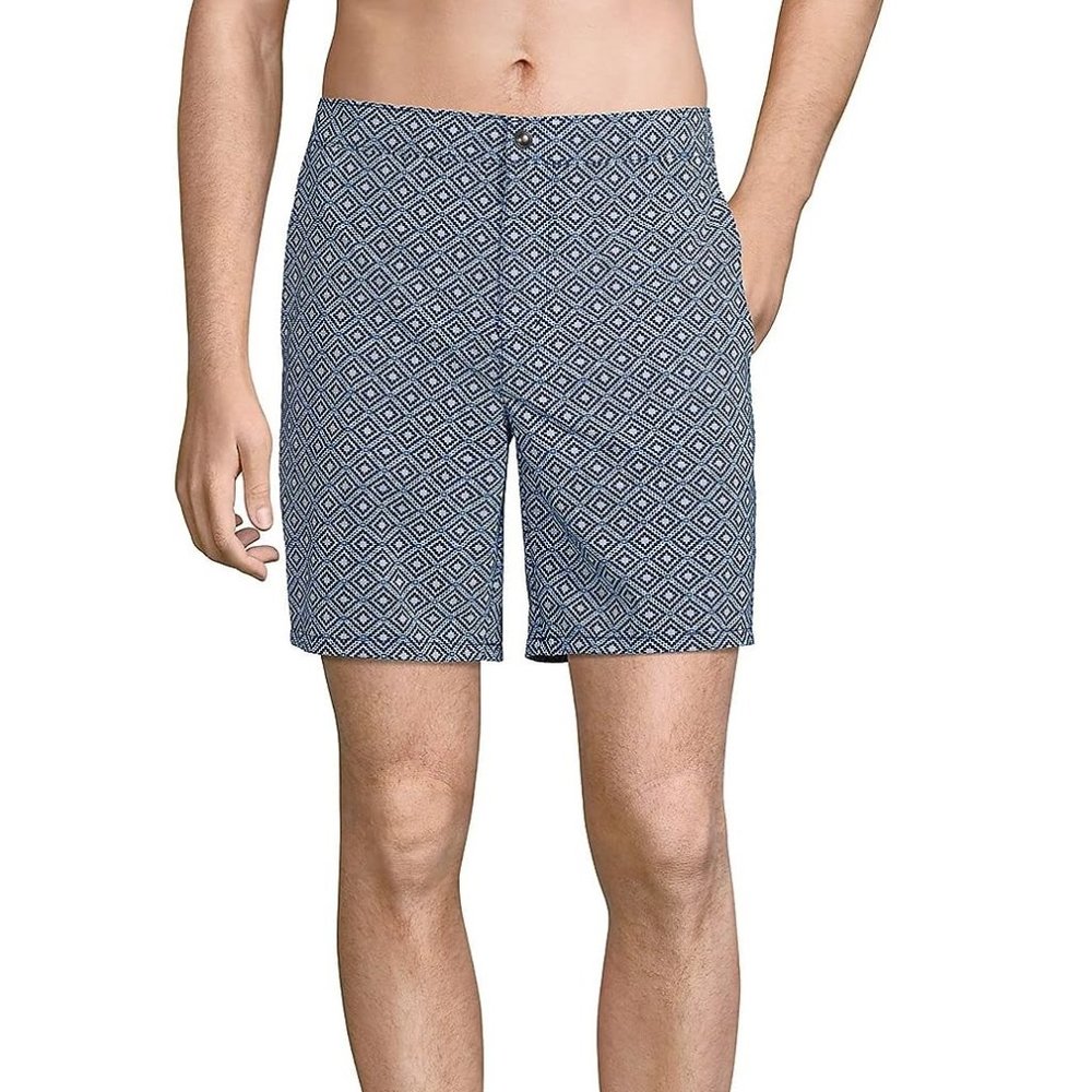 NWT Lands' End Men's Lined 7in Hybrid Swim Short Swim Trunks Size S $70 KK227